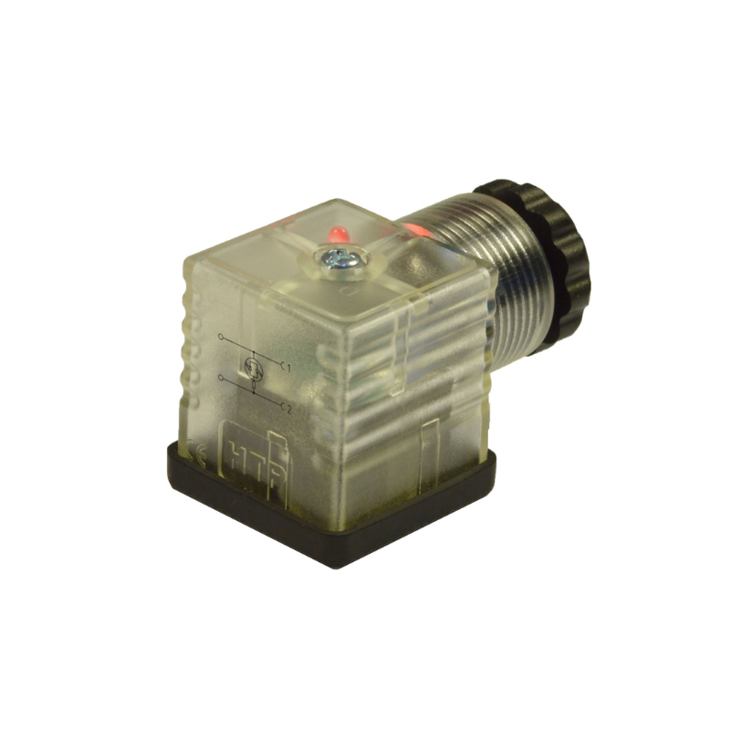 Din plug with 12 volt LED